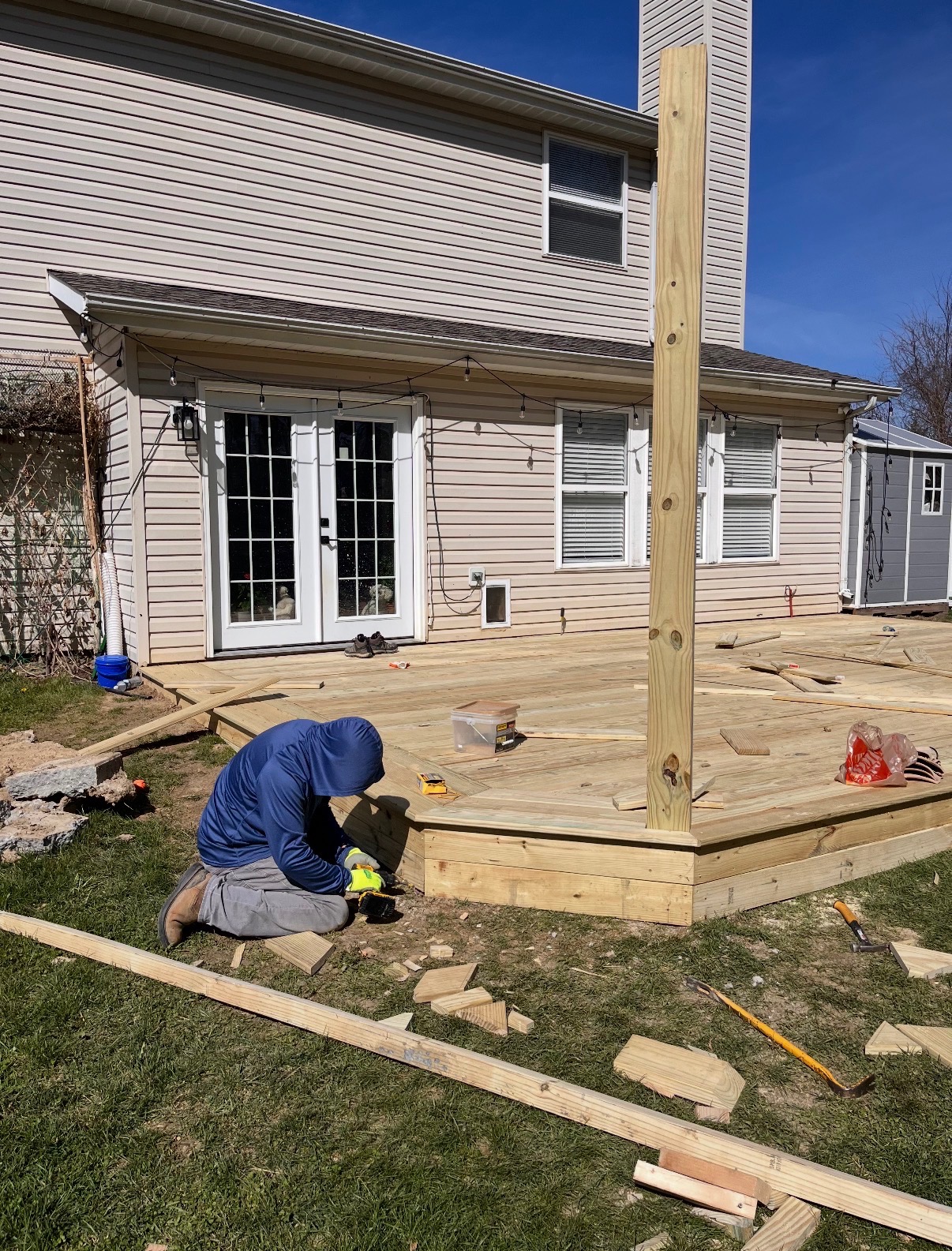 Custom deck build in progress